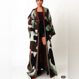 Women's Camouflage Open Front Cardigan
